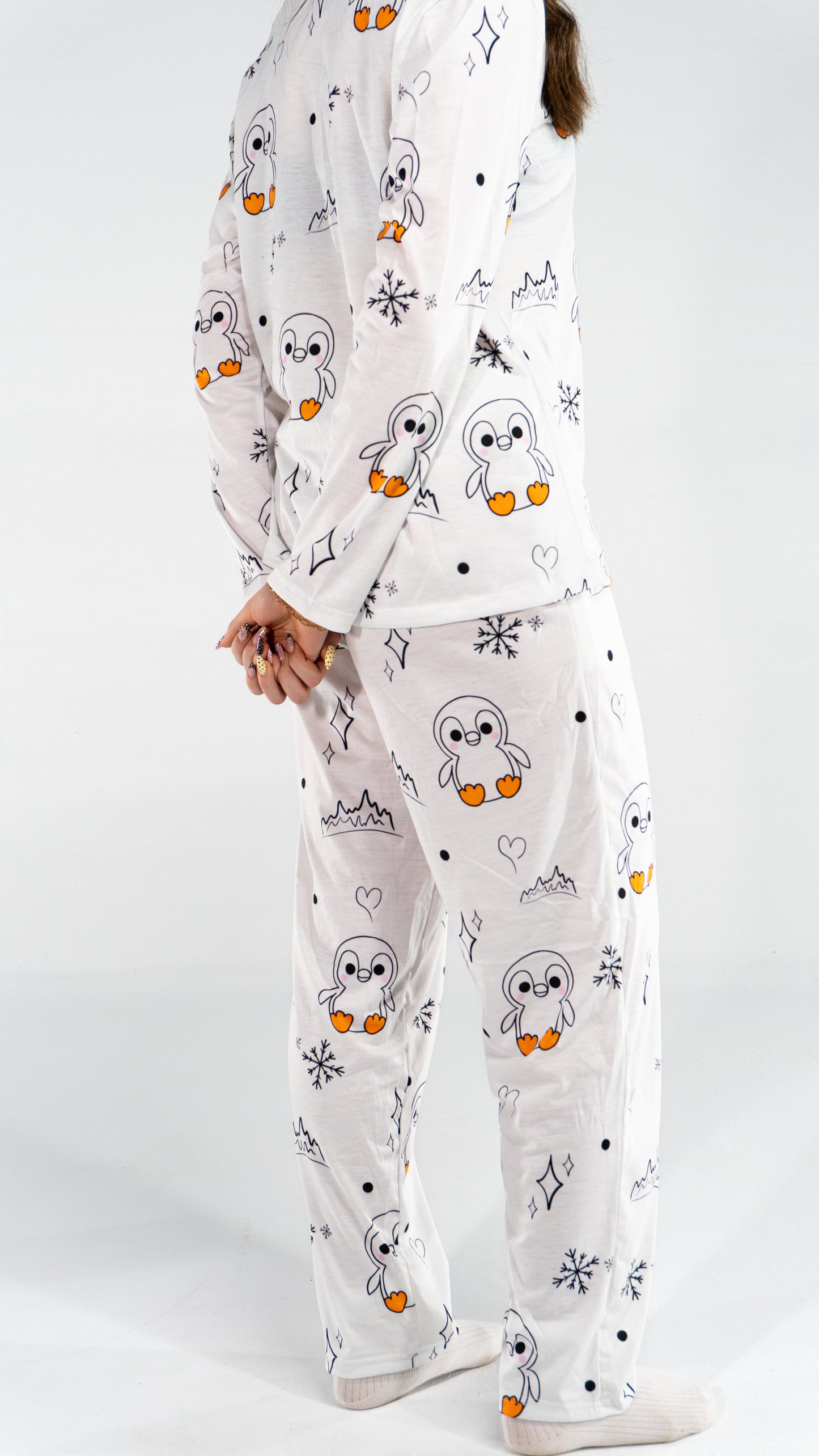 Pyjama à manche longue Pingouin Blanc femme
