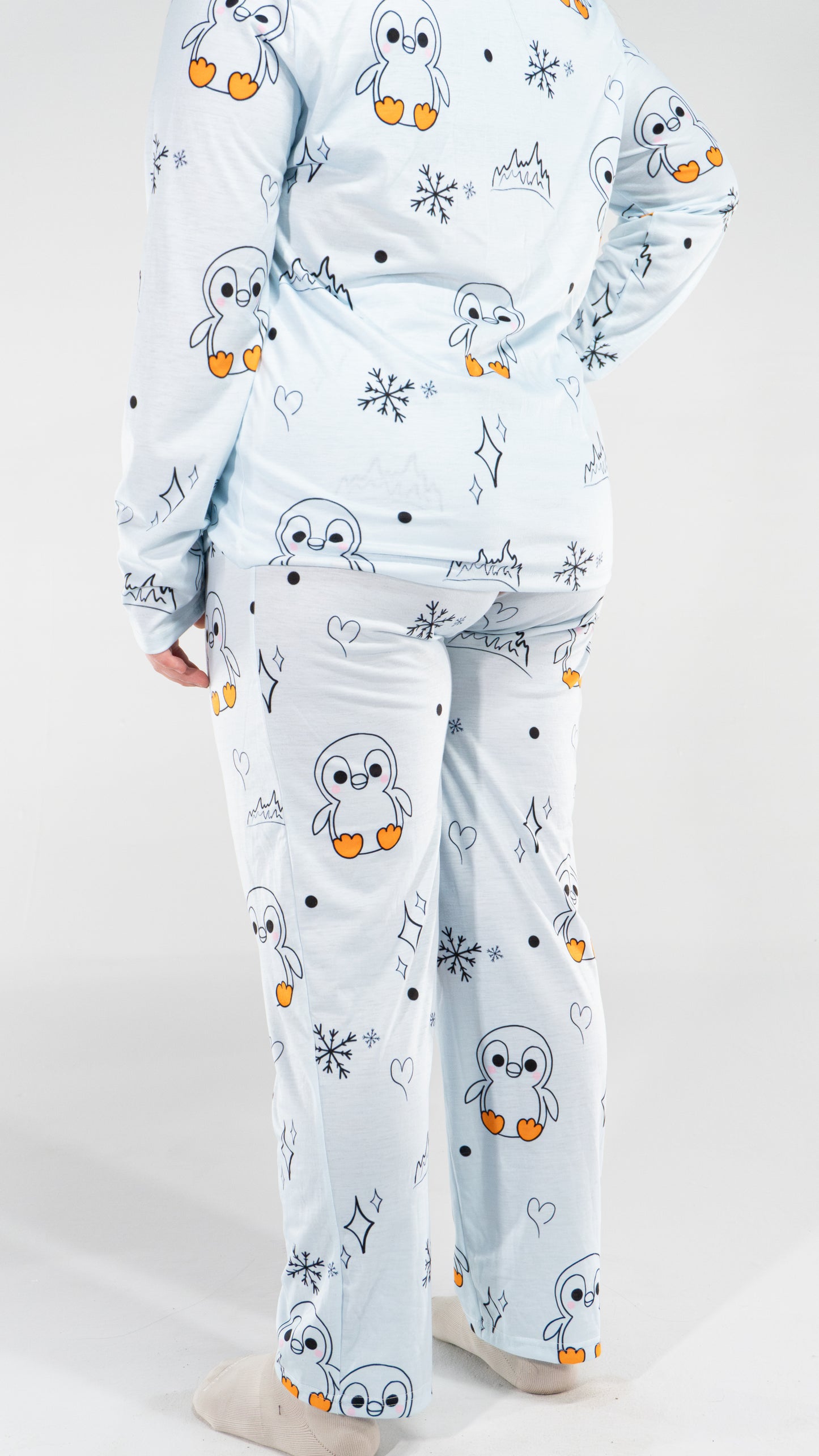 Pyjama à manche longue Pingouin Cyan femme