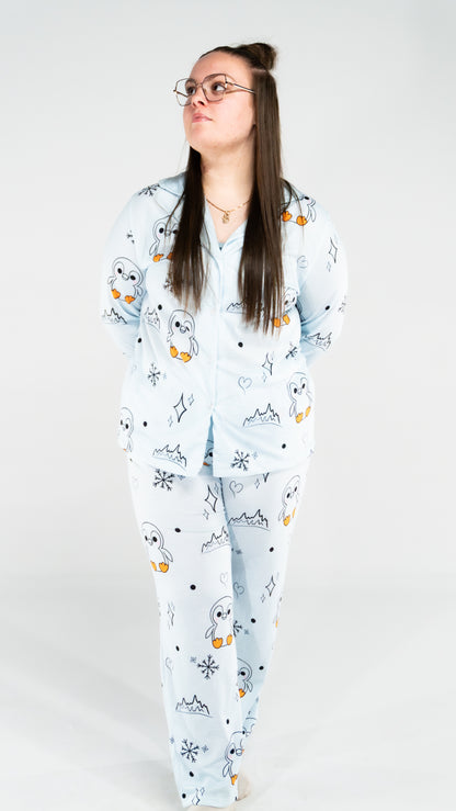 Pyjama à manche longue Pingouin Cyan femme