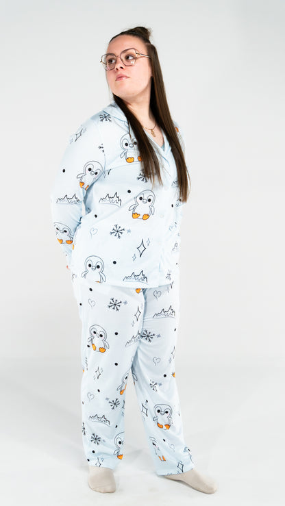 Pyjama à manche longue Pingouin Cyan femme