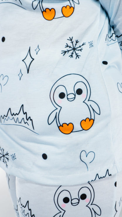 Pyjama à manche longue Pingouin Cyan femme